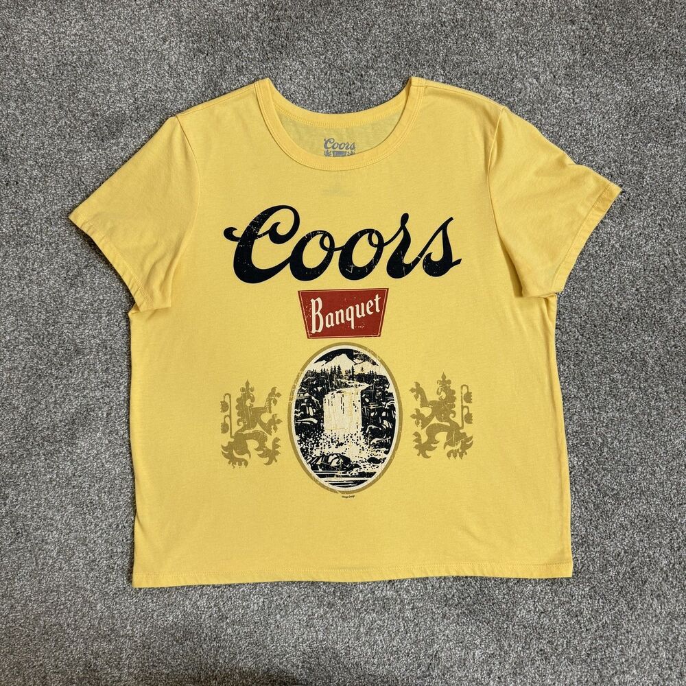 Coors Banquet Shirt Womens XL Hybrid Apparel Beer Graphic Tee Soft Comfortabl
